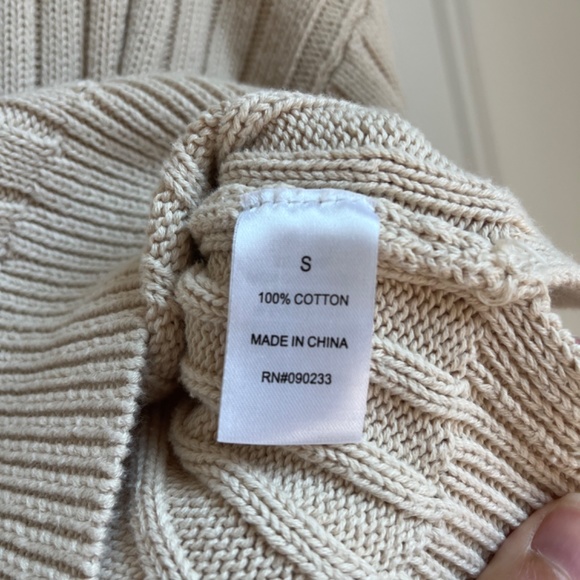 PacSun LA Hearts Cropped Side Split Sweater Small in Cream - Picture 7 of 8